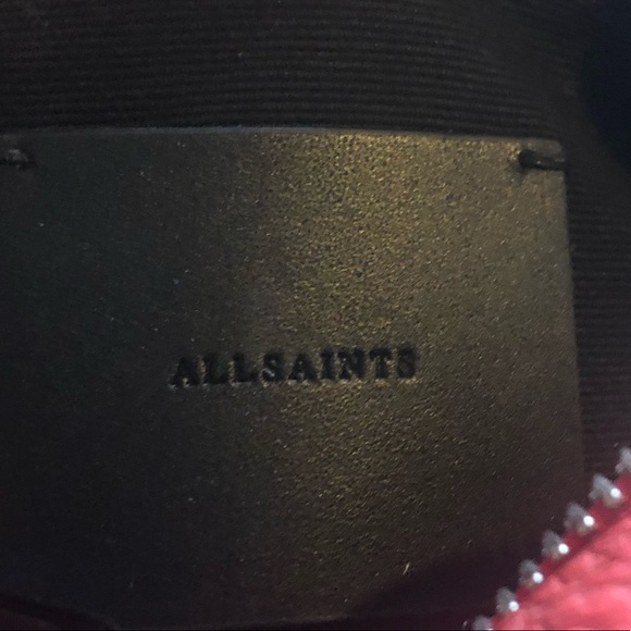 ALL SAINTS Kepi Lea Round leather Crossbody Bag Red - Picture 7 of 7